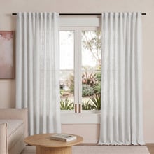 Cassian Linen Blend Light Filtering Concealed Tab Top Curtains (Set of 2)